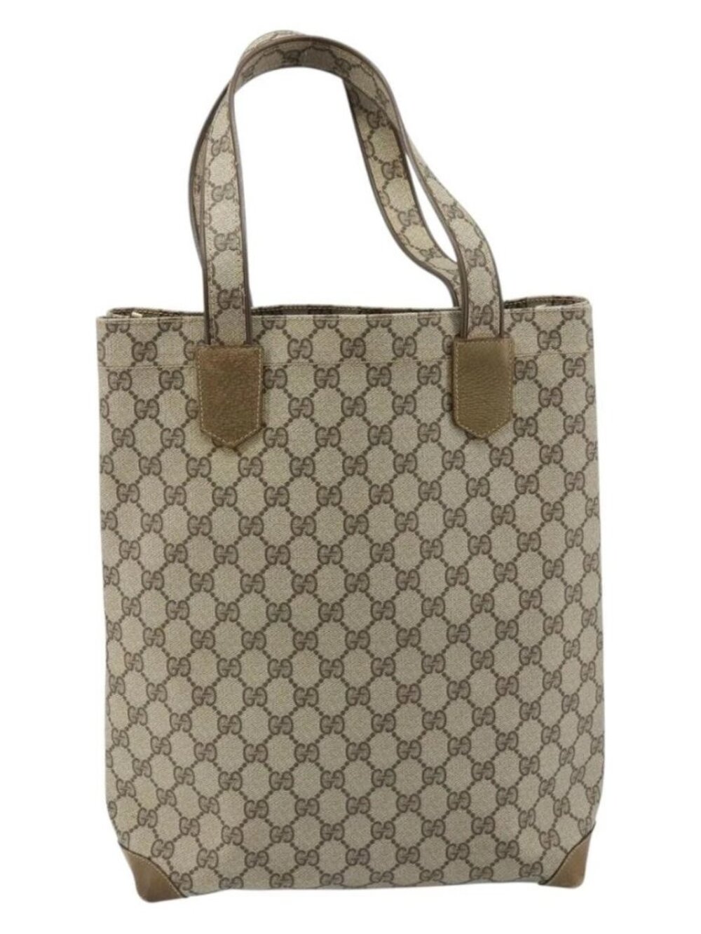 GUCCI GG Supreme Tote Bag PVC Beige Gold Auth gh1804 - Picture 3 of 15